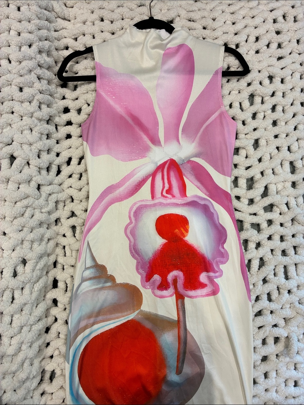 Pink & Red Floral Print Dress
